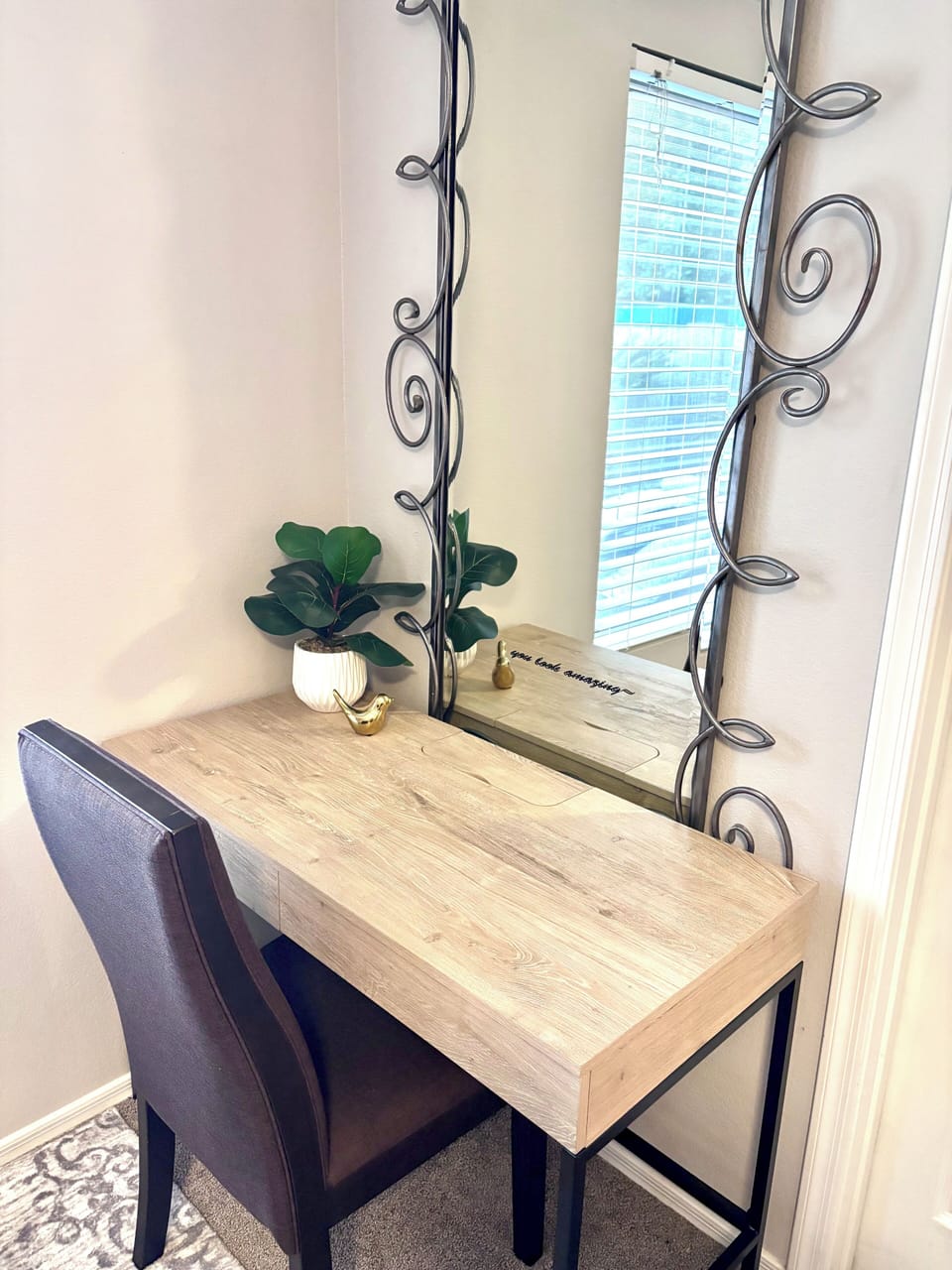 Sneak in some work while vacationing. Dedicated work space in master bedroom