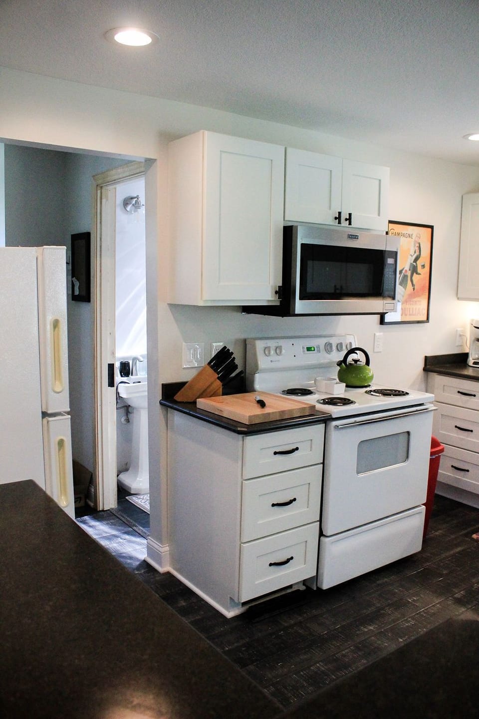 Clean and spacious kitchen, ready for your meal preparations.