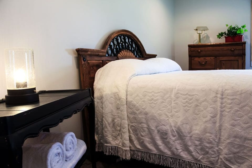 Comfy queen bed.
