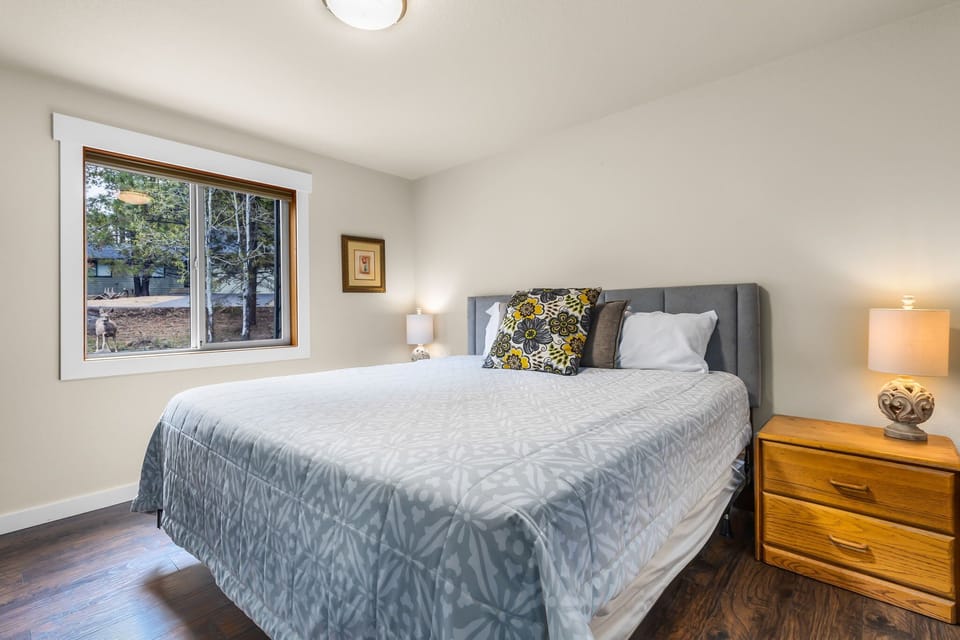 King bed on first floor