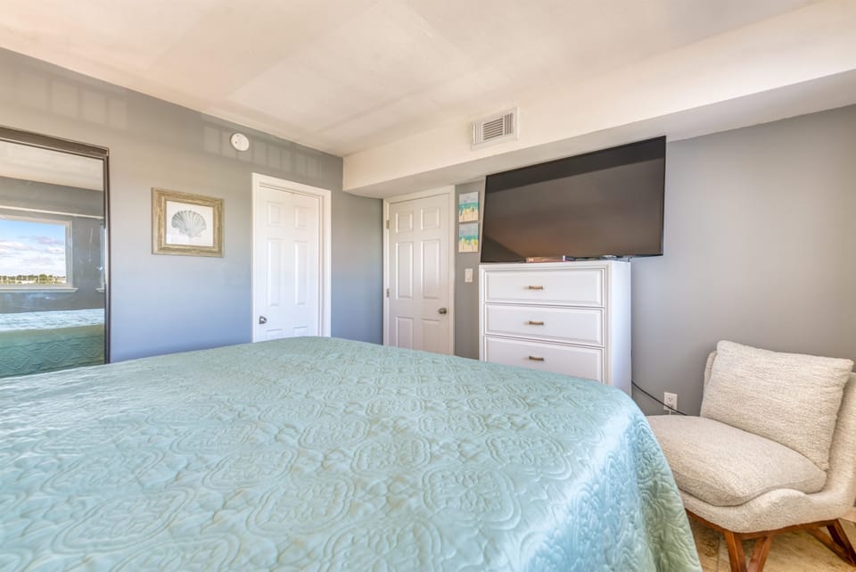Rest easy in this cozy, inviting bedroom with relaxing vibes.