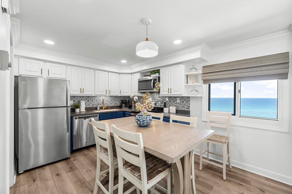 Beautiful kitchen with amazing view.