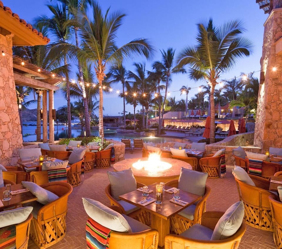 Communal fire pit lit every evening. You have to try the churro's 