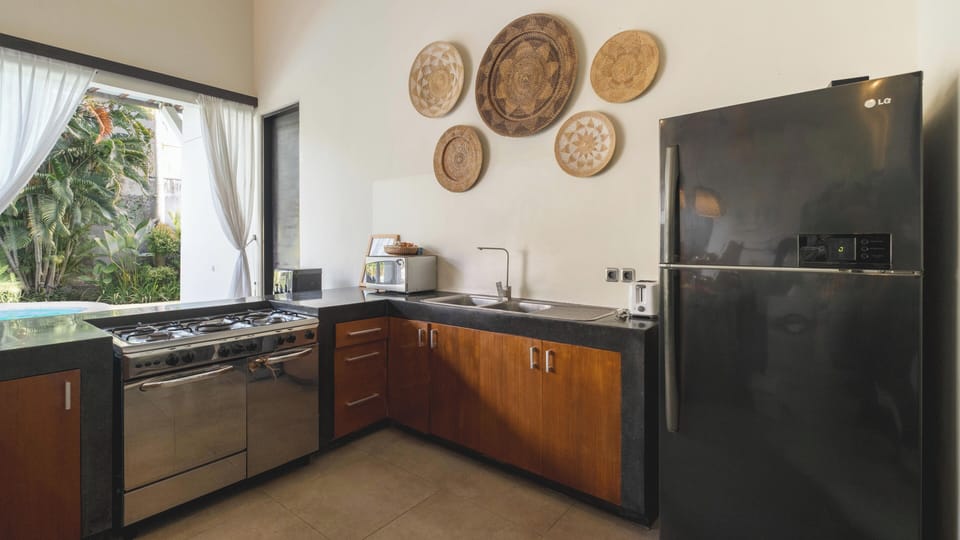 Exclusive Villa, 2 Bedrooms | Private kitchen | Fridge, microwave, stovetop, highchair