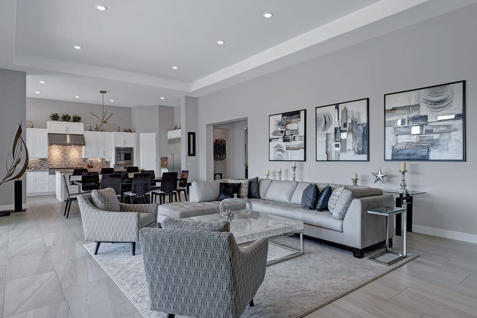 LIVING ROOM TO DINING ROOM AND KITCHEN