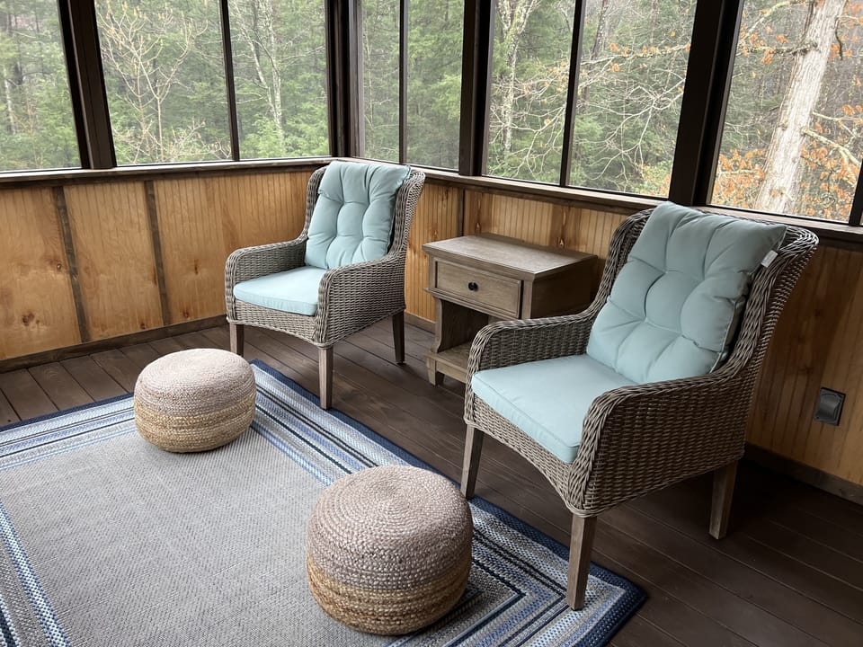 Screened in porch off master bedroom