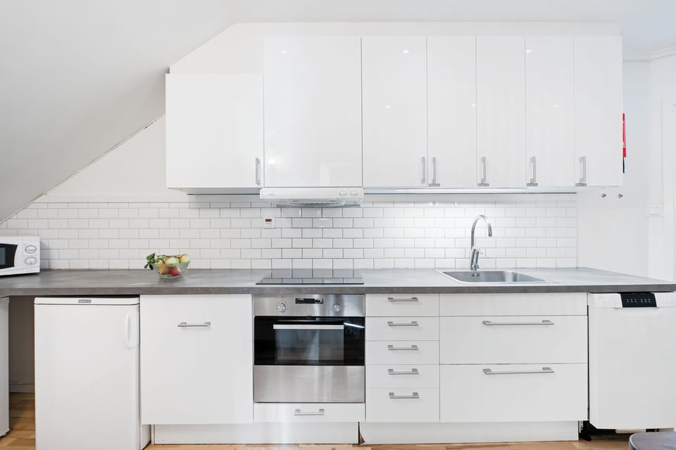 Family Apartment | Private kitchen | Full-size fridge, microwave, dishwasher, paper towels