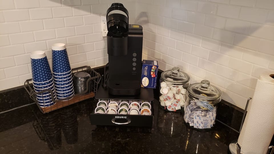 Enjoy your favorite coffee and tea. Great way to start any day.