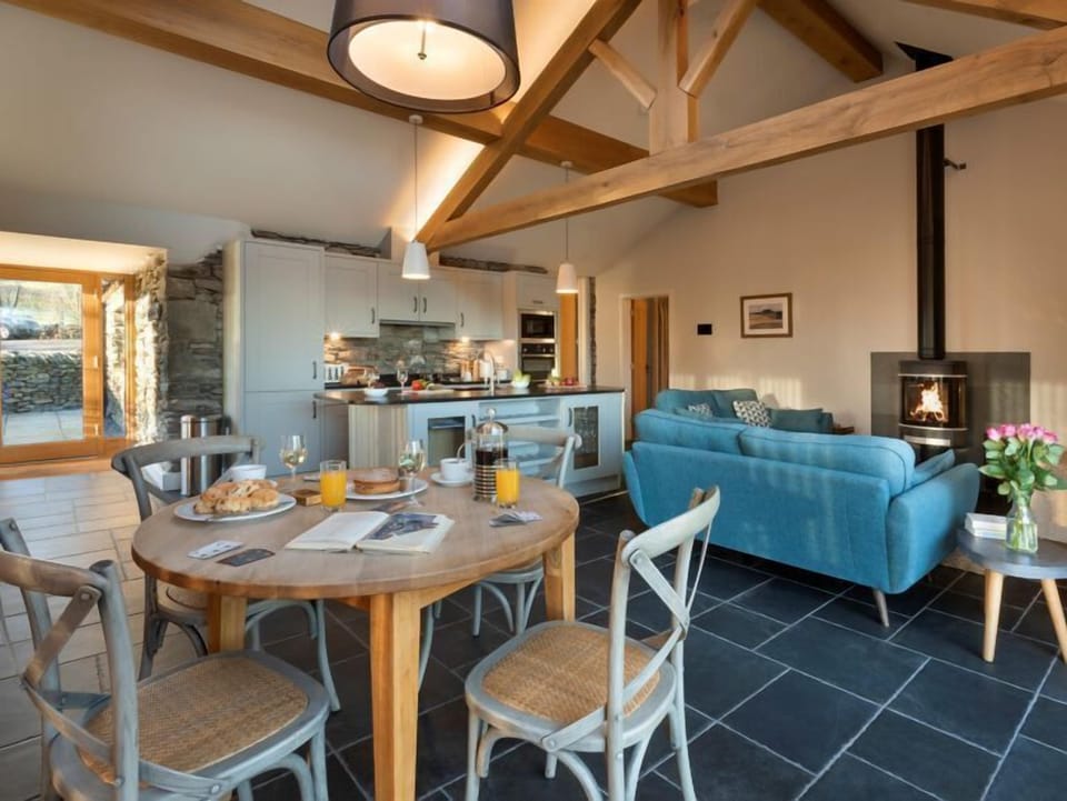 The open plan kitchen, lounge and dining room at Kirkstone, Lake District