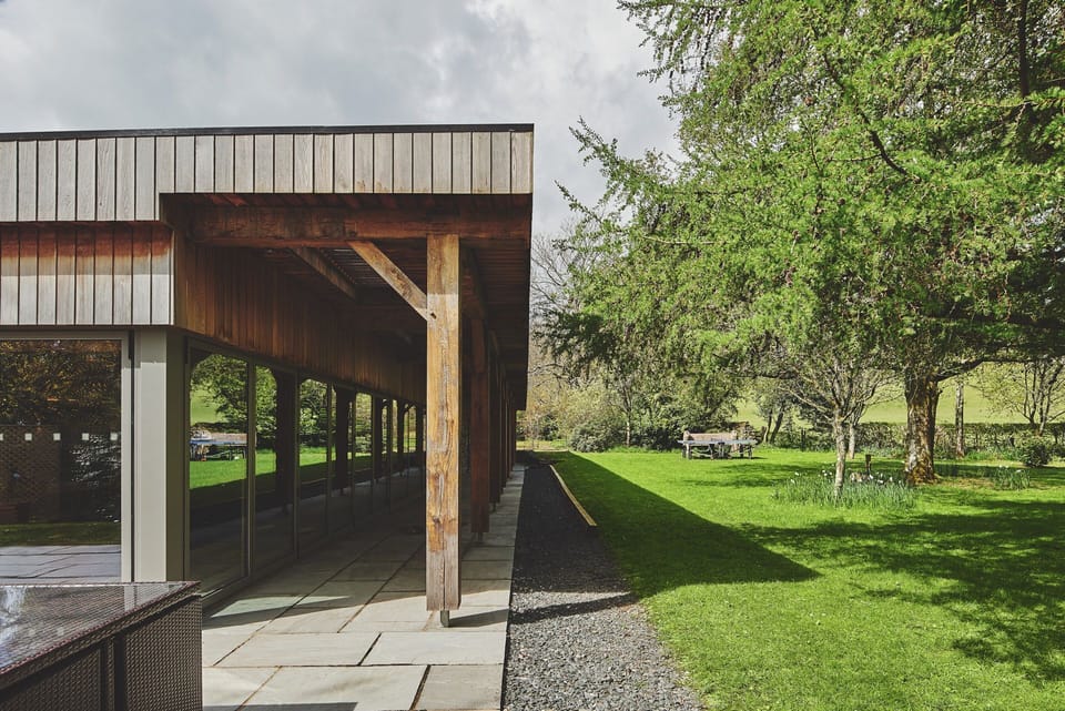 The exterior of the spa facilities at The Shippon Cottage, Lake District