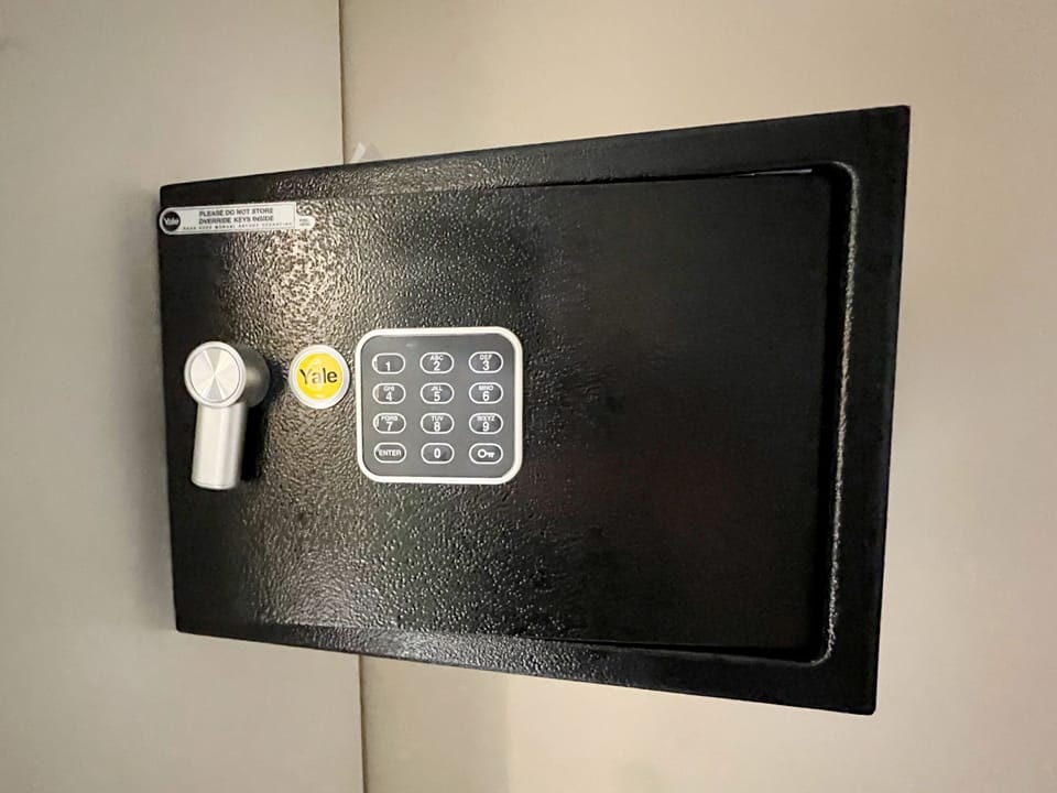Store your valuables in the electronic safe.  