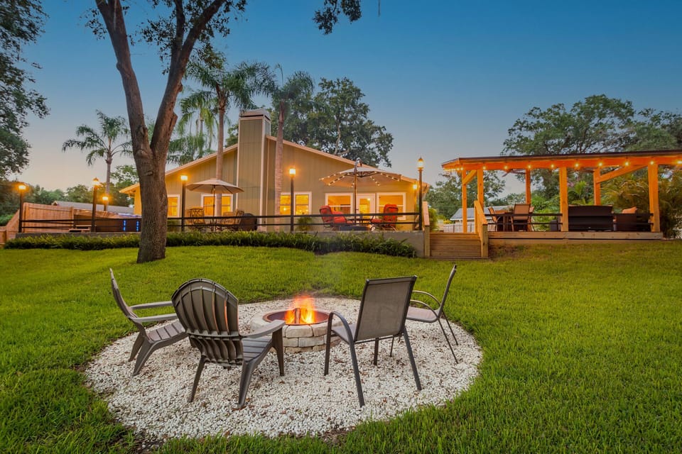 Spacious Yard at dusk
