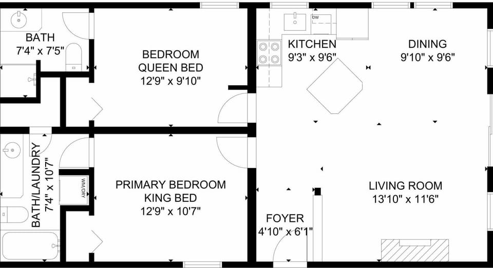 A detailed floor plan of this rental.