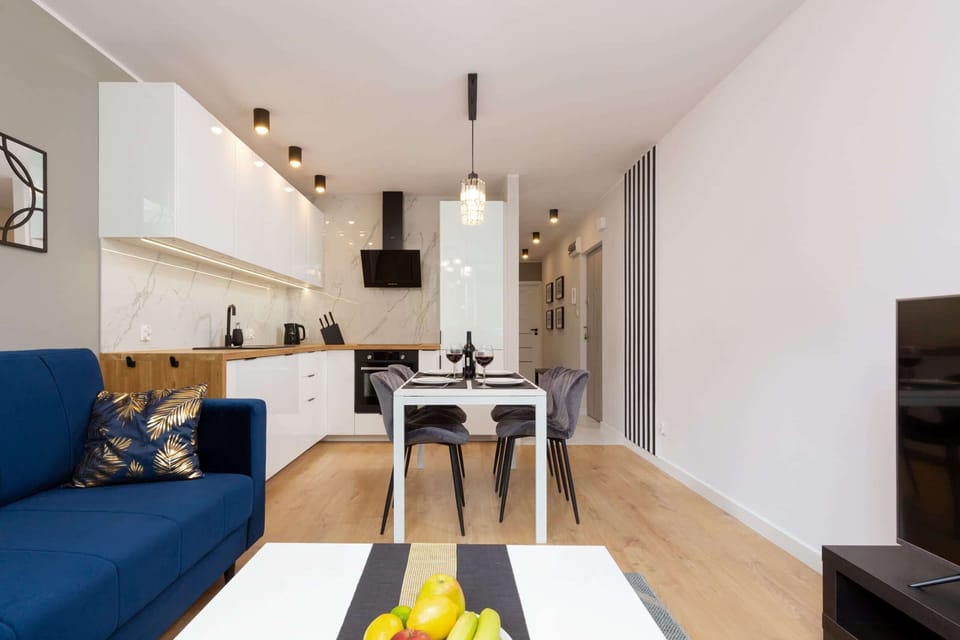 Dining table in the living room. 