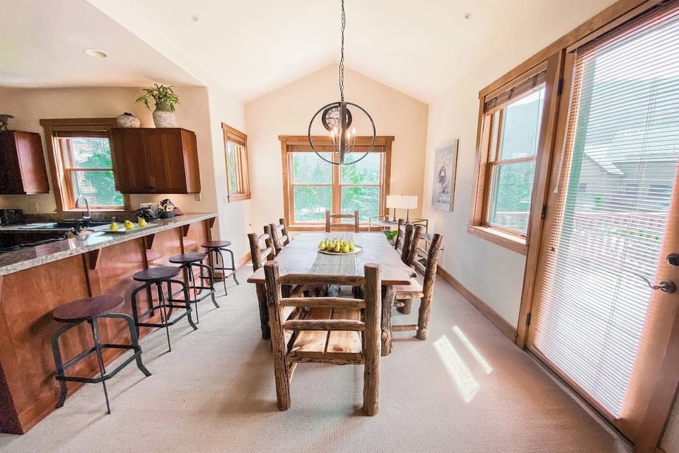 Stunning dining room table with seating for the whole family