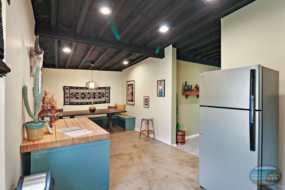 Full kitchen with dining