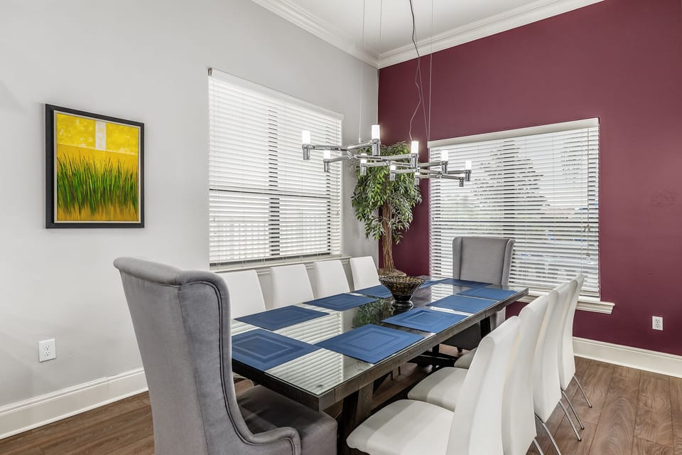 Eat a delicious meal with your loved ones on this 10 seater dining table.