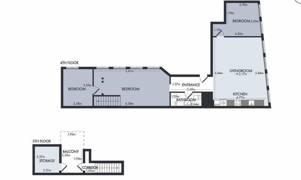 Apartment, 2 Bedrooms, Terrace, City View | Floor plan