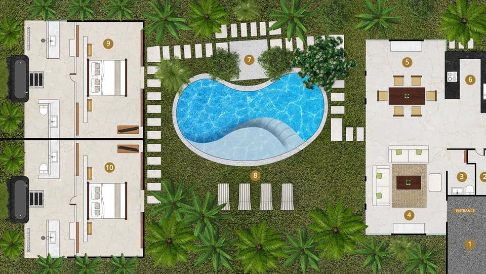 Exclusive Villa, 2 Bedrooms | Floor plan