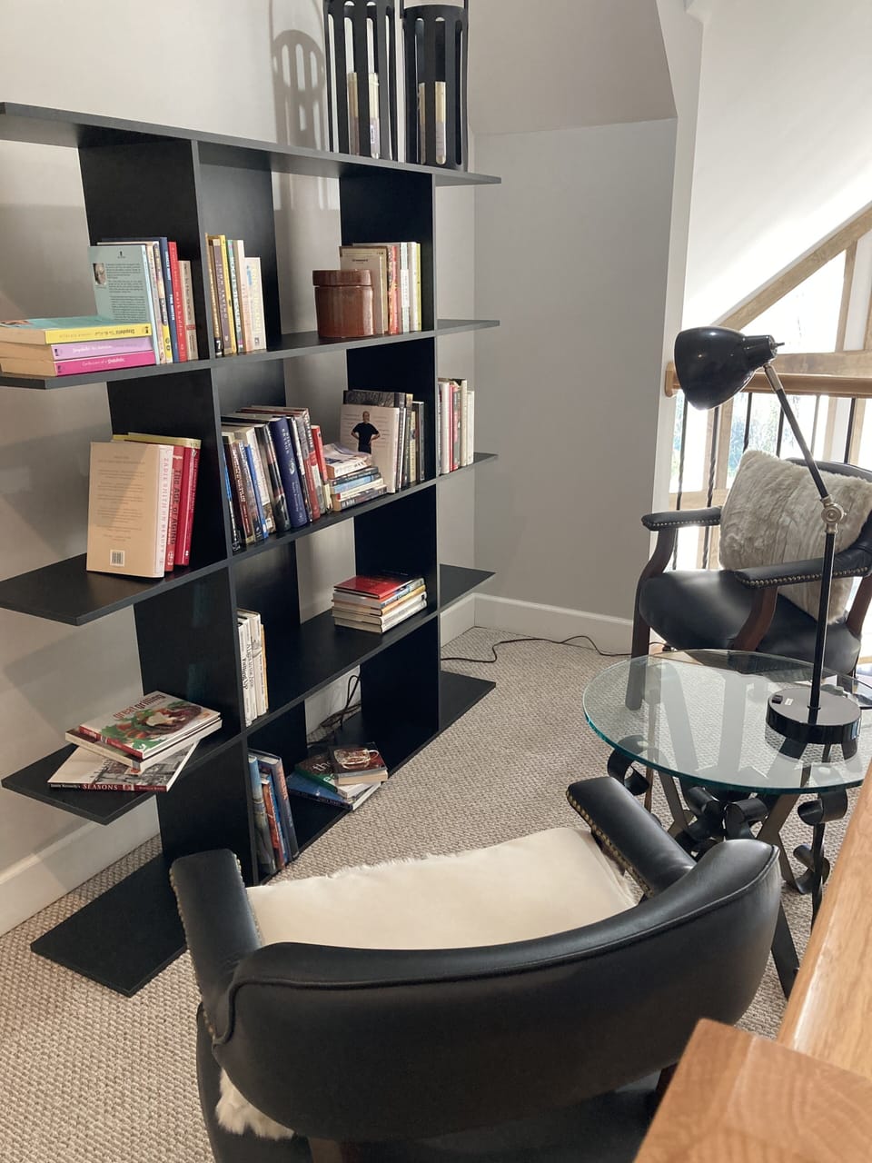 Mini-library area just outside the master bedroom. 
