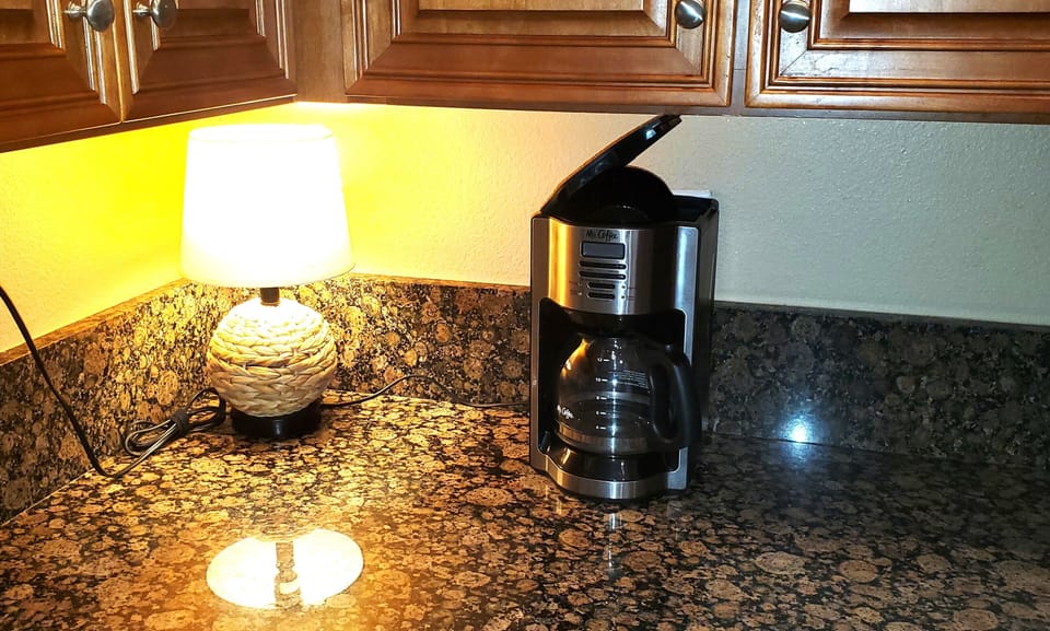 Brew your morning cup of coffee in the coffee pot.