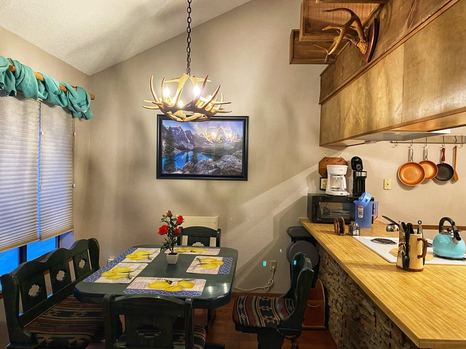 A spacious dining room.