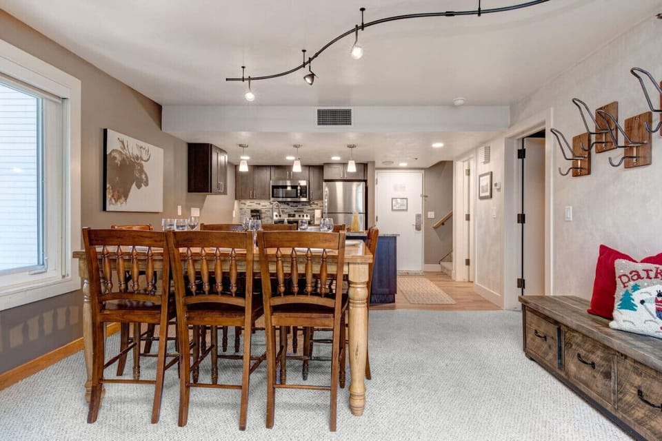 enjoy a meal in the dining area