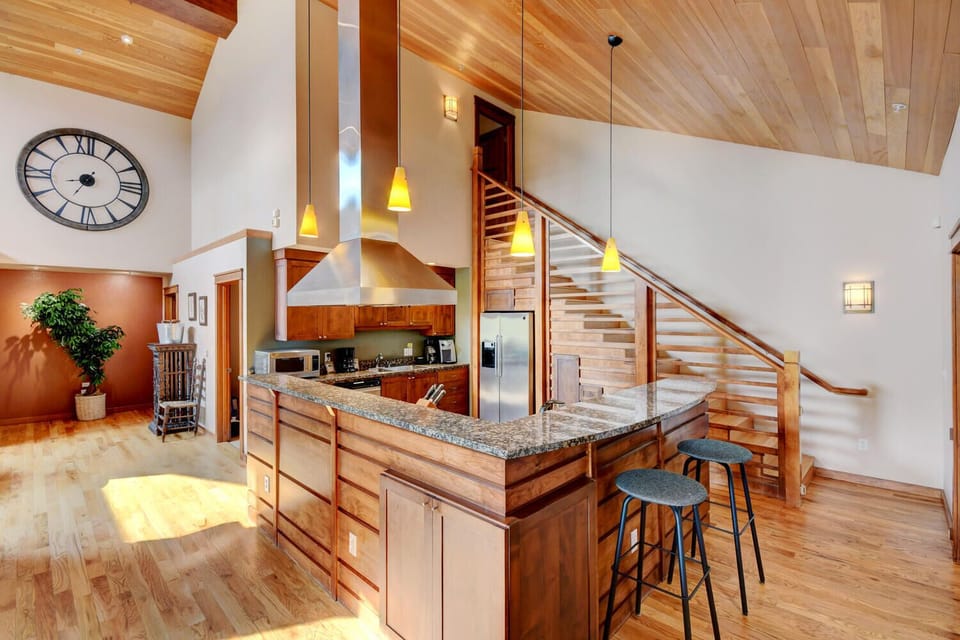 Custom Kitchen with Large Counter Bar