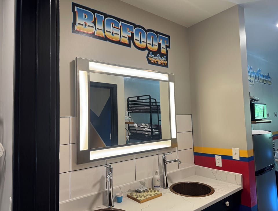Full bathroom with double sinks