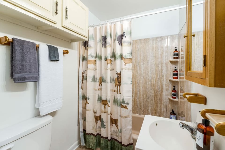 Our bathroom stocked with essentials