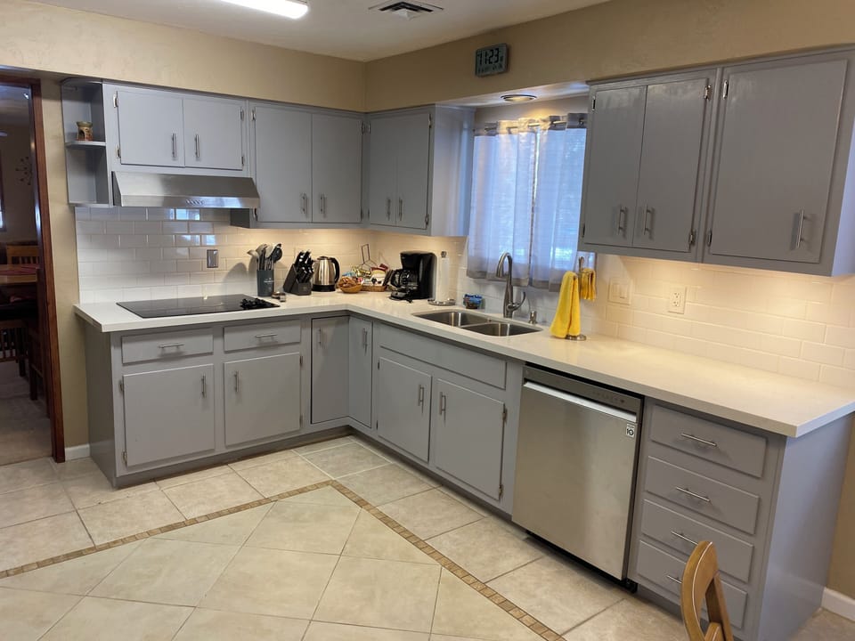 Coffee, tea, and creamer provided