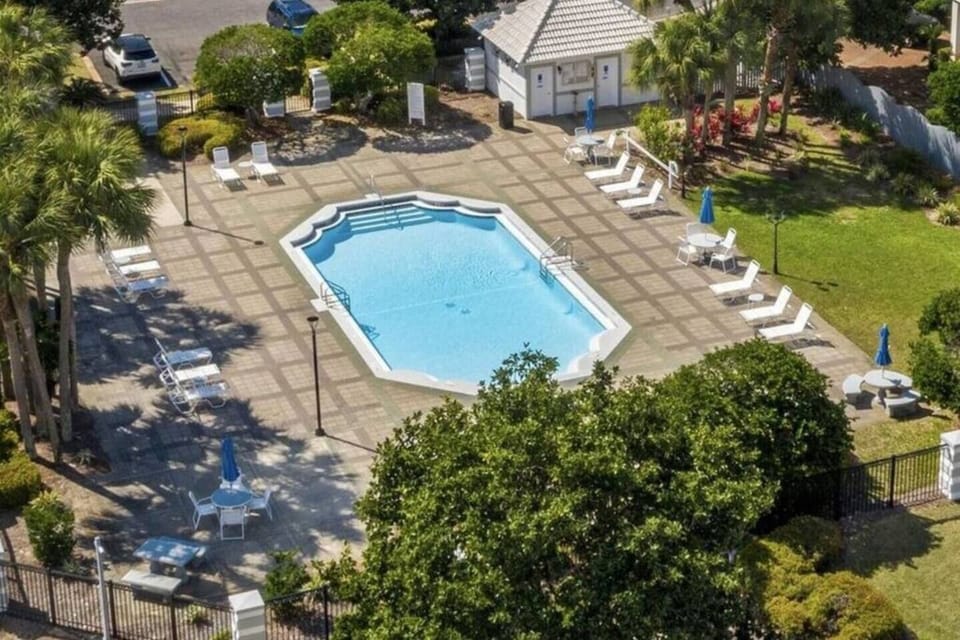 2nd community pool is a short walk from the home towards the beach - bathrooms, lounge space, and HEATED during cool months. 