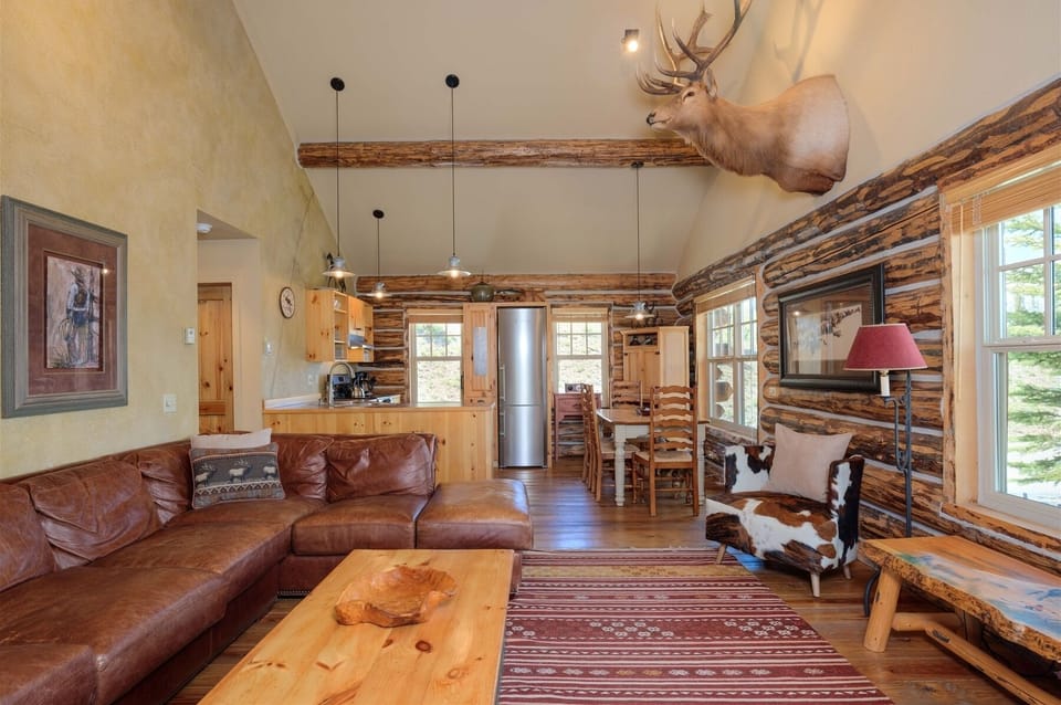 Beautiful luxury cabin w/ vaulted ceiling, hardwood floors, gas stove/fireplace