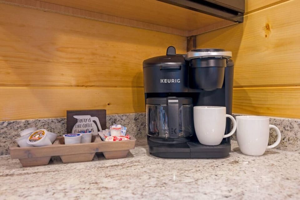 Your choice of k-cups or drip coffee!  Enjoy your first cup of coffee on us!