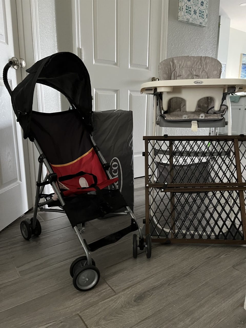 Pack 'n' Play, Stroller, and Highchair available