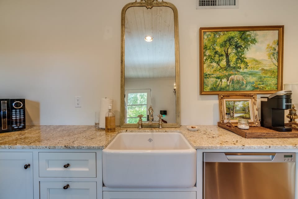 Farm sink and dishwasher drawer