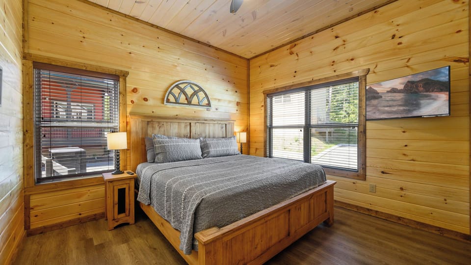Enjoy a peaceful night’s sleep in the cozy main-level queen bedroom.