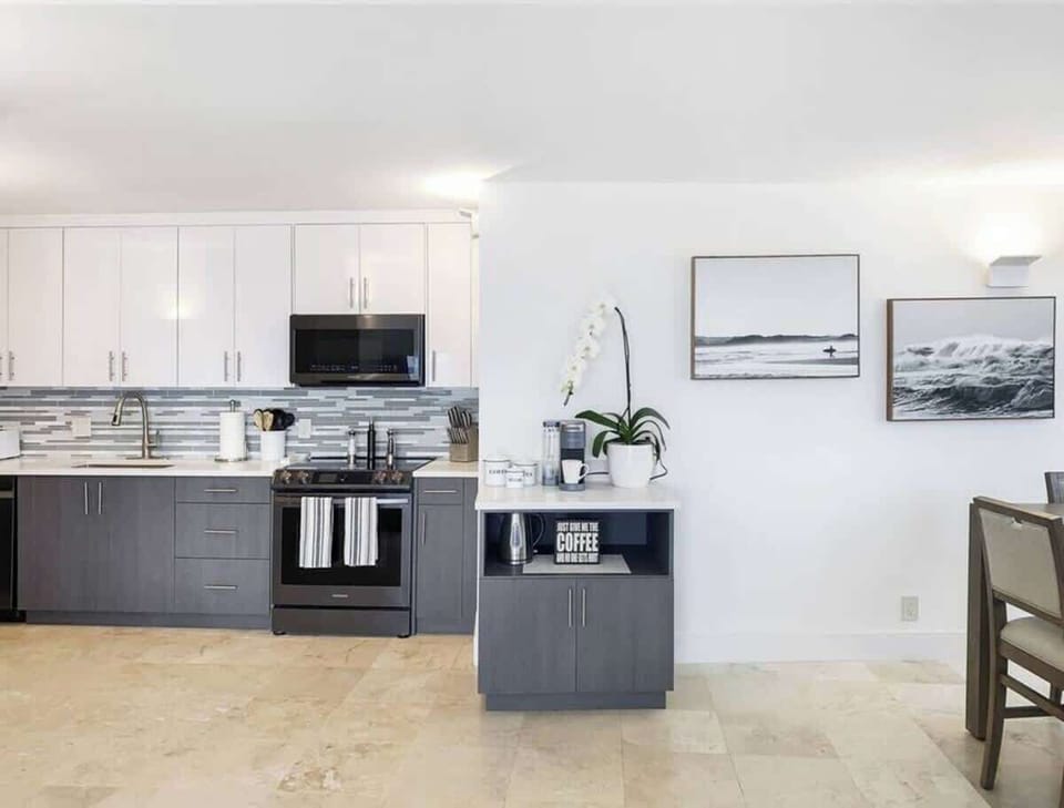 Coffee station available with Keurig coffee maker.