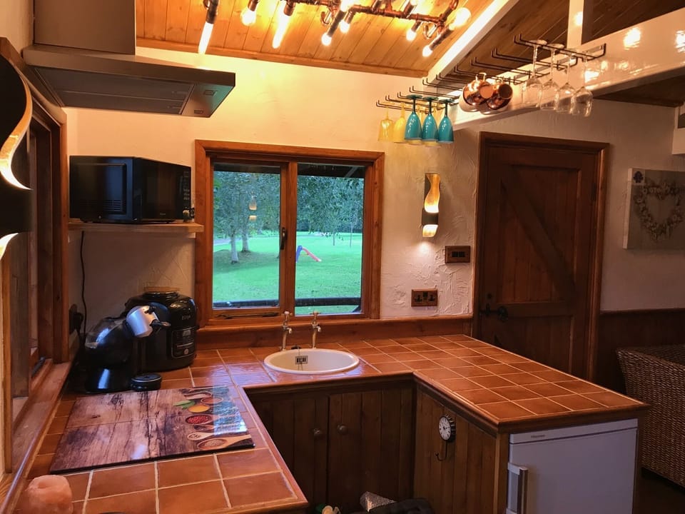 Log Cabin Kitchen & Front Door