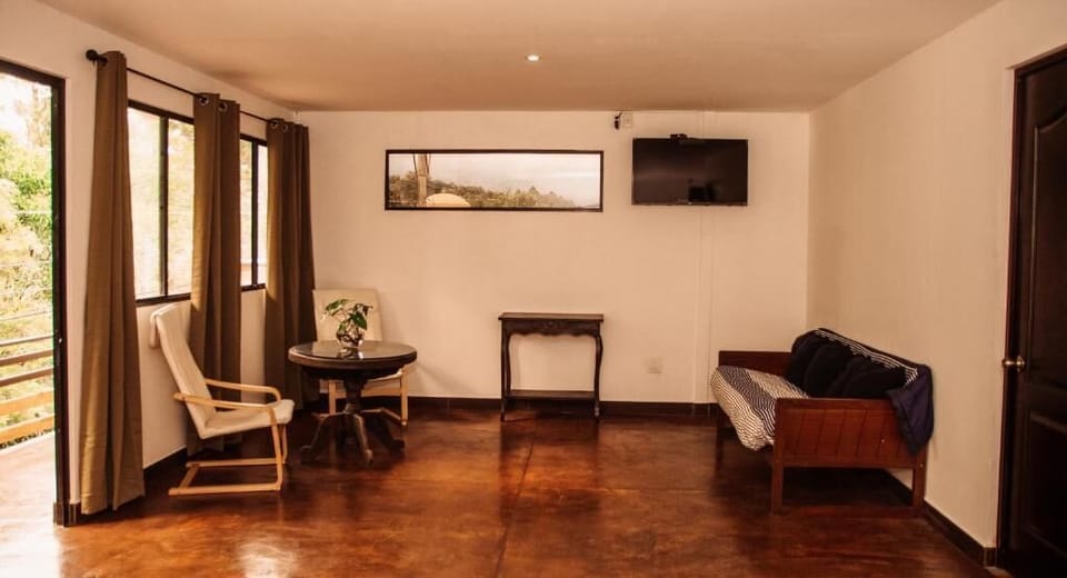 Deluxe Double Room, Balcony | Living room | 49-inch Smart TV with cable channels, TV