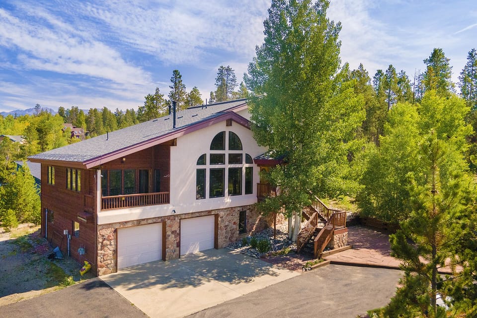 Front of house - 4-car tandem attached garage