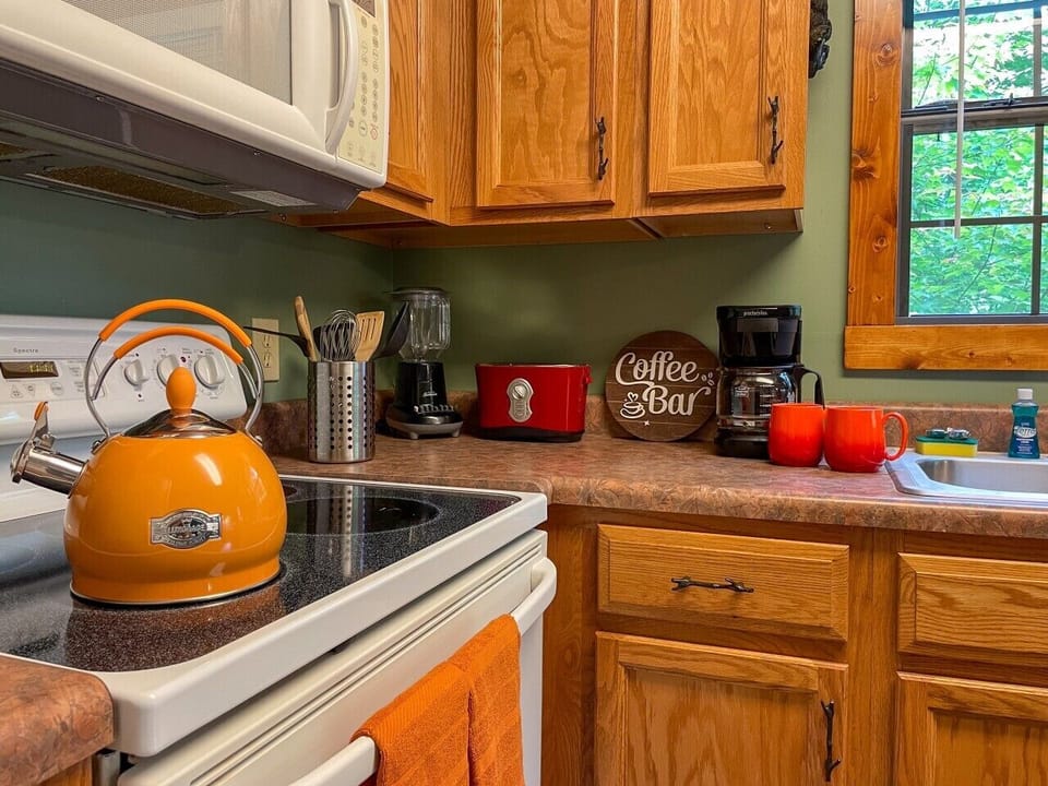 Coffee bar ready for slow mountain mornings