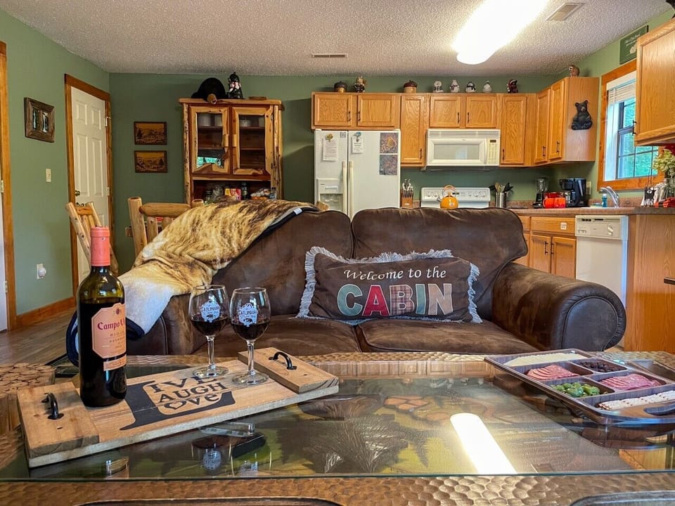 Cozy up by the gas fireplace