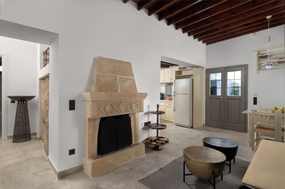 Seating area with feature fire place
