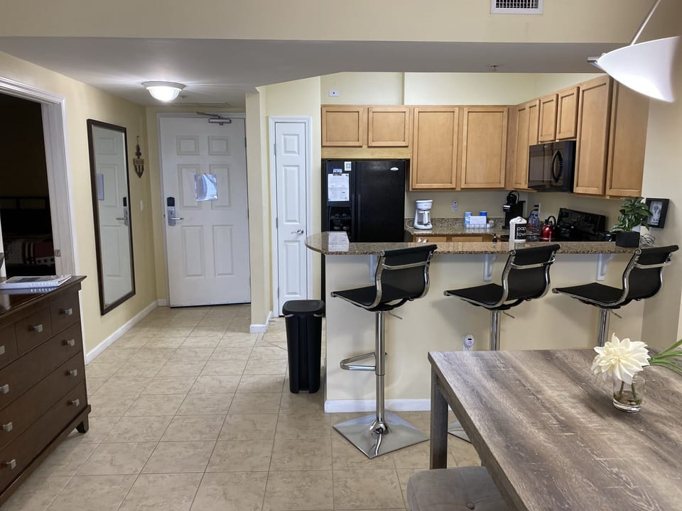 Bar area. Front door.