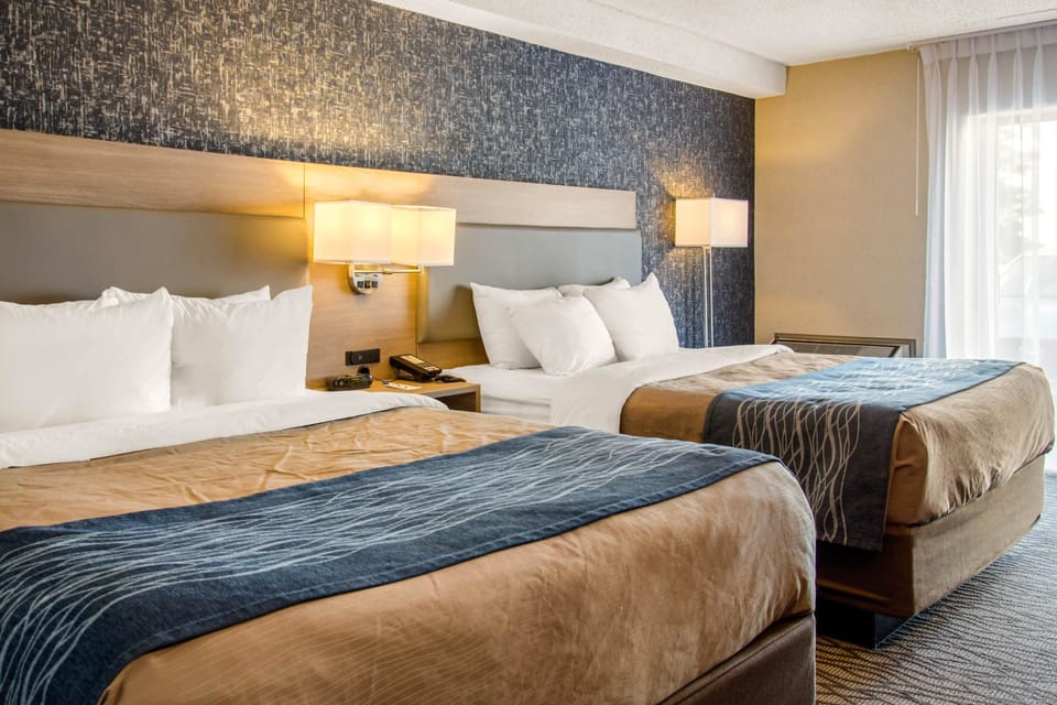 Premium bedding, pillowtop beds, desk, blackout drapes