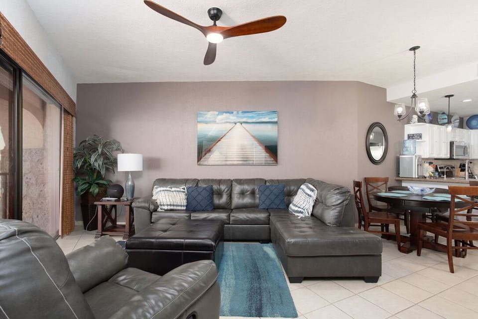 Relax and rejuvenate in comfort! The couch includes a queen sleeper sofa bed.