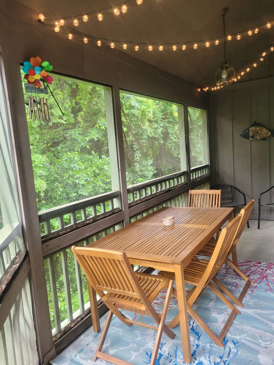 Outdoor dining, screened in porch