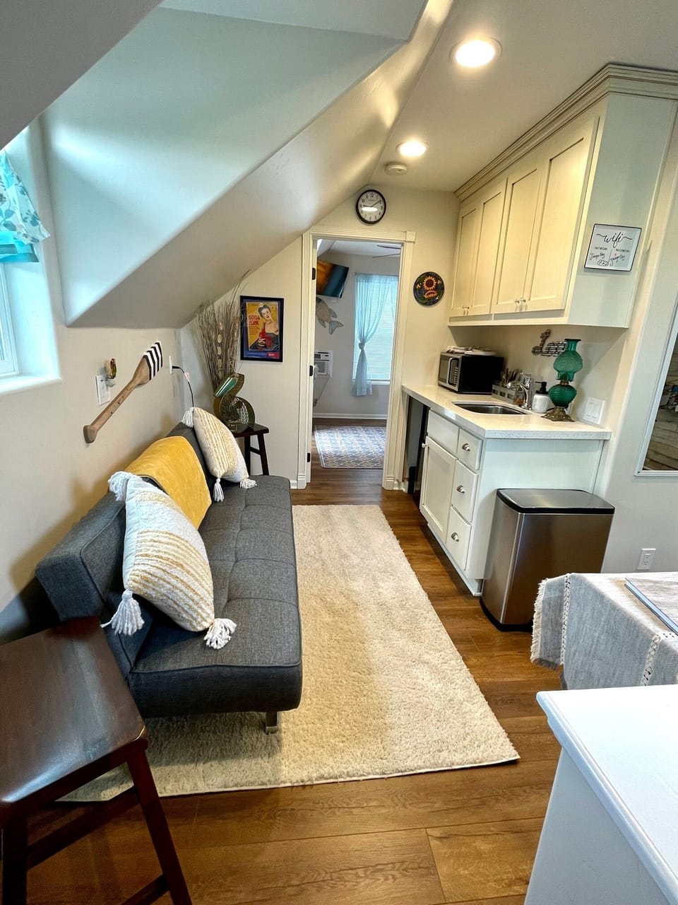 Upstairs Master Suite Sitting Area, futon can be twin bed and Kitchenette