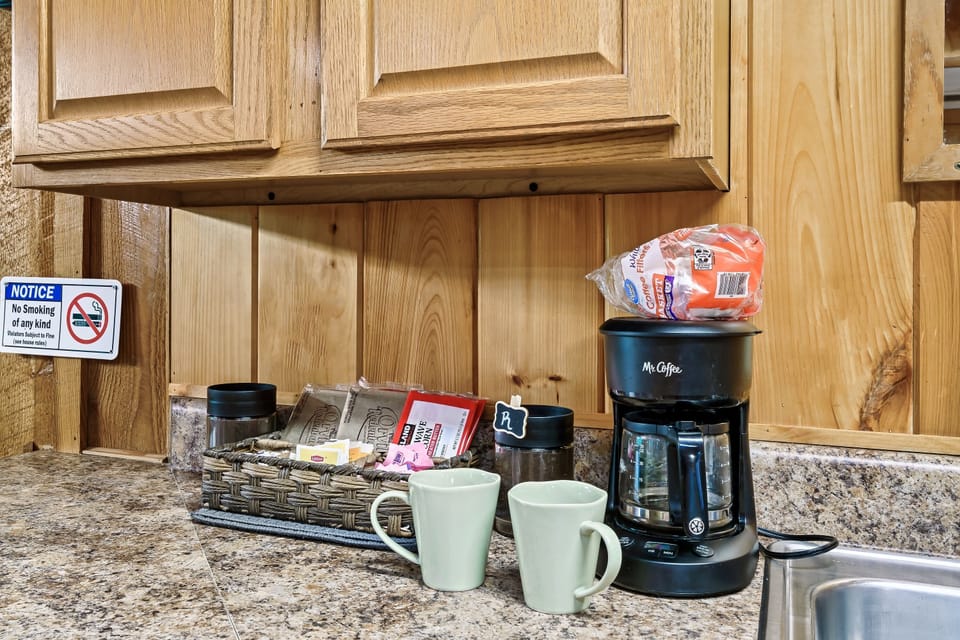 We provide a quick starter kit of tea, coffee, popcorns, and misc items